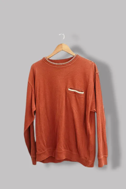 Vintage Pierre Cardin large brown crew neck cotton sweatshirt