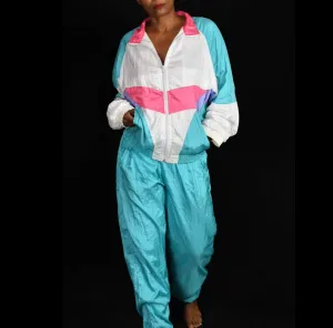 Vintage Wear 2B Seen Colorblock Track Suit Size Small