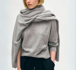 White   Warren - Cashmere Travel Wrap in Grey Heather