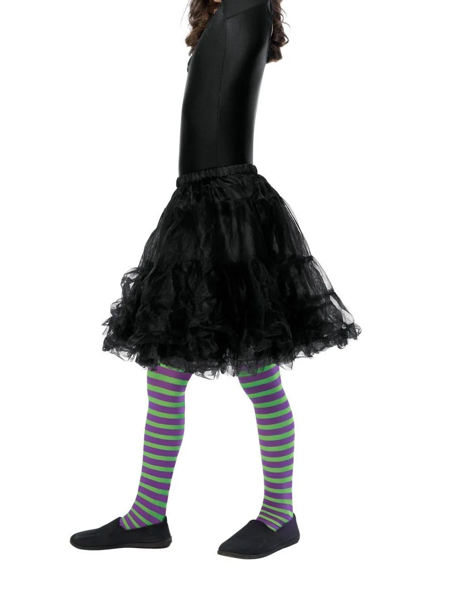 Wicked Witch Child Tights, Green-Purple