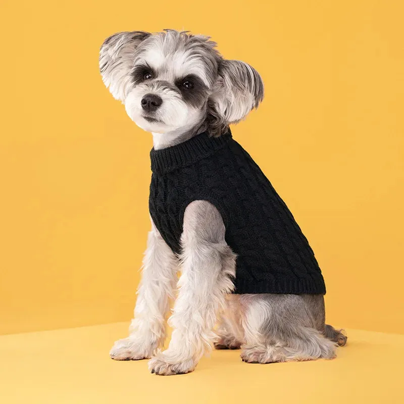 Winter Elegance: Cozy Knitted Sweater for Small Dogs and Cats - Warm Pet Clothes for Chihuahuas, French Bulldogs, and Schnauzers