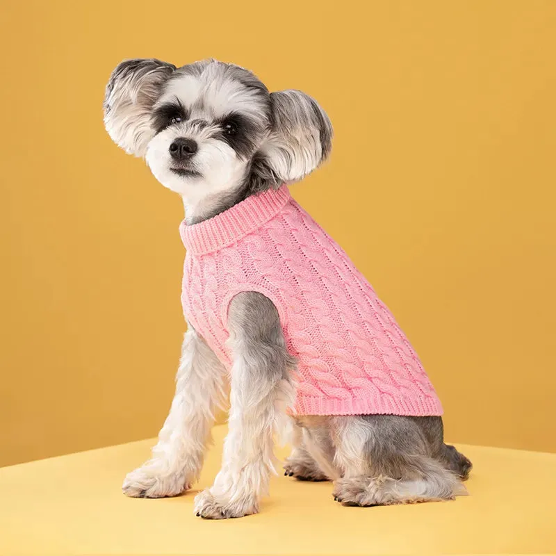 Winter Elegance: Cozy Knitted Sweater for Small Dogs and Cats - Warm Pet Clothes for Chihuahuas, French Bulldogs, and Schnauzers