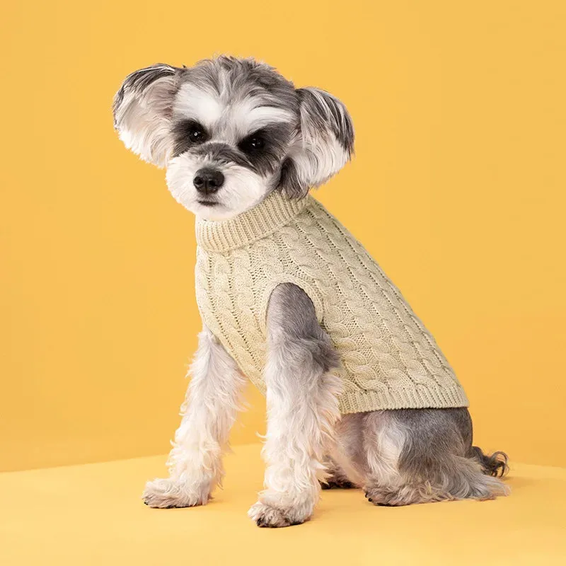 Winter Elegance: Cozy Knitted Sweater for Small Dogs and Cats - Warm Pet Clothes for Chihuahuas, French Bulldogs, and Schnauzers