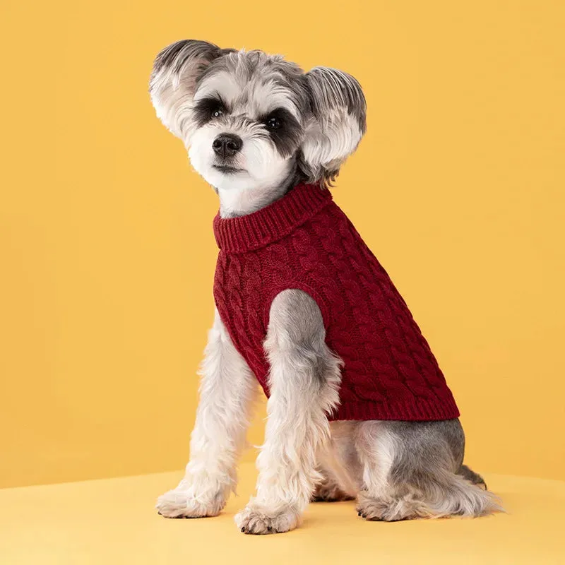 Winter Elegance: Cozy Knitted Sweater for Small Dogs and Cats - Warm Pet Clothes for Chihuahuas, French Bulldogs, and Schnauzers
