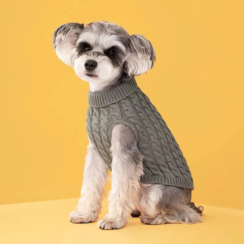 Winter Elegance: Cozy Knitted Sweater for Small Dogs and Cats - Warm Pet Clothes for Chihuahuas, French Bulldogs, and Schnauzers
