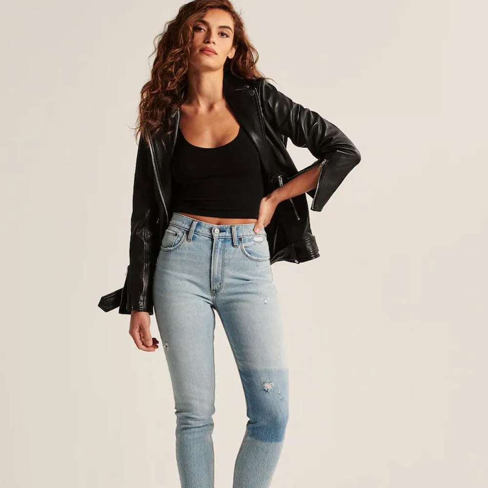 Women's Biker lambskin leather Jacket