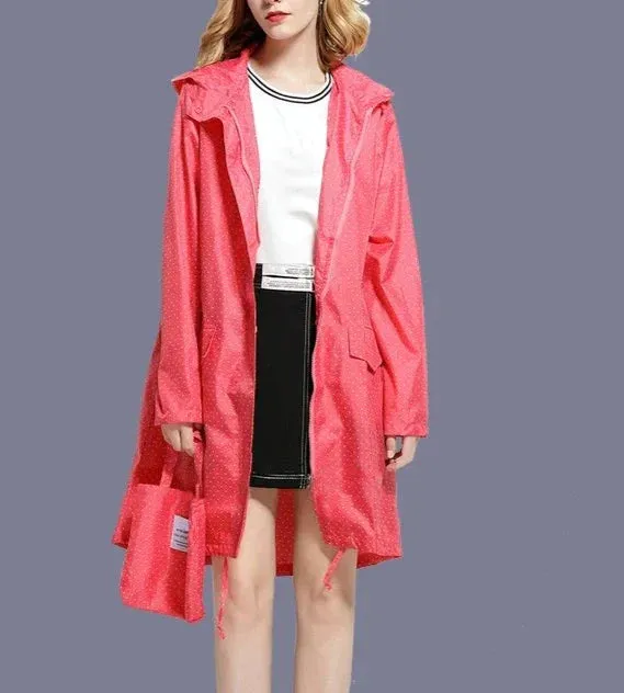 Women's Casual Zippered Raincoat with Pocket | Ideal for Autumn/Winter