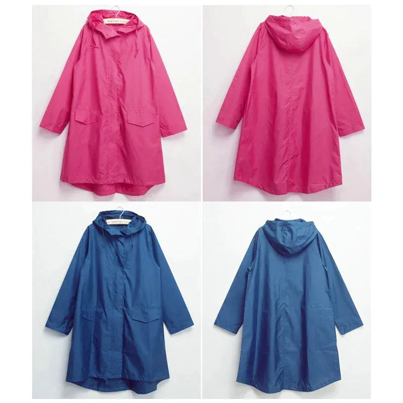 Women's Casual Zippered Raincoat with Pocket | Ideal for Autumn/Winter