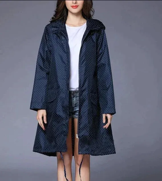 Women's Casual Zippered Raincoat with Pocket | Ideal for Autumn/Winter