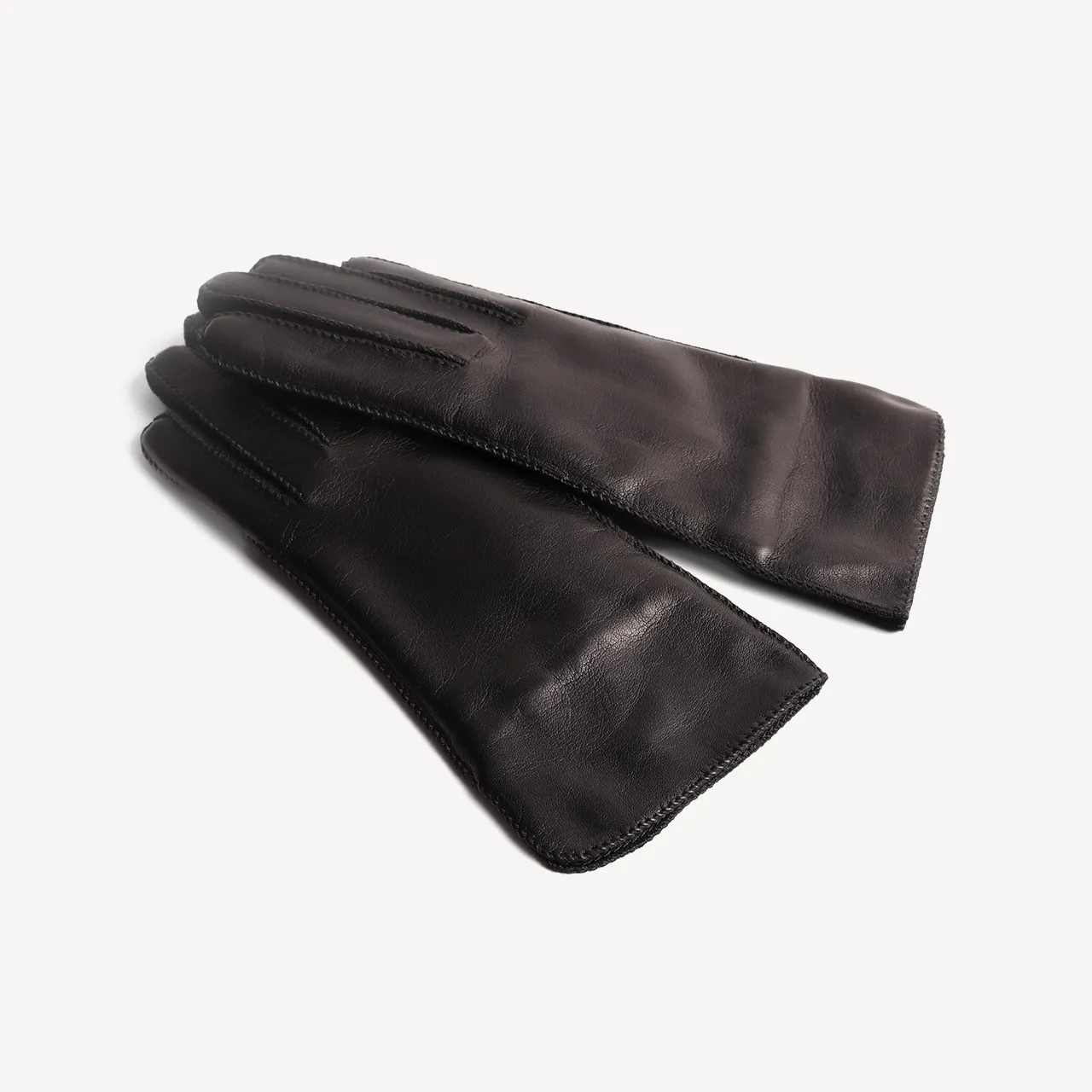 Women's Leather Nappa & Suede Gloves - Black