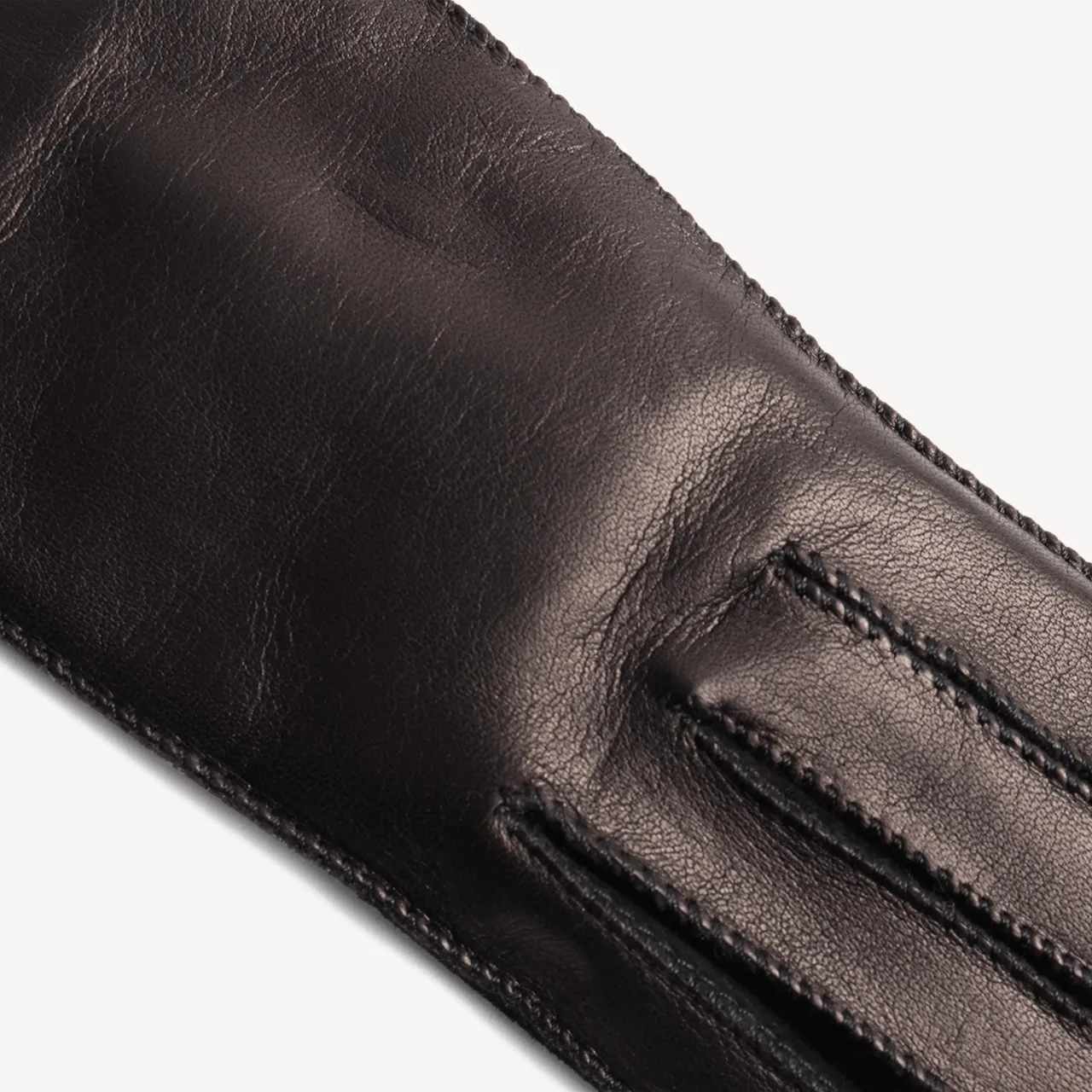 Women's Leather Nappa & Suede Gloves - Black
