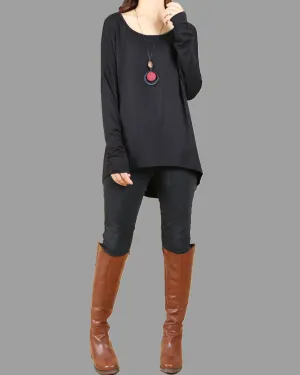 Women's long sleeve tunic top, Modal Cotton t-shirt, bottoming top, cotton t-shirt, oversized top(Y1818)