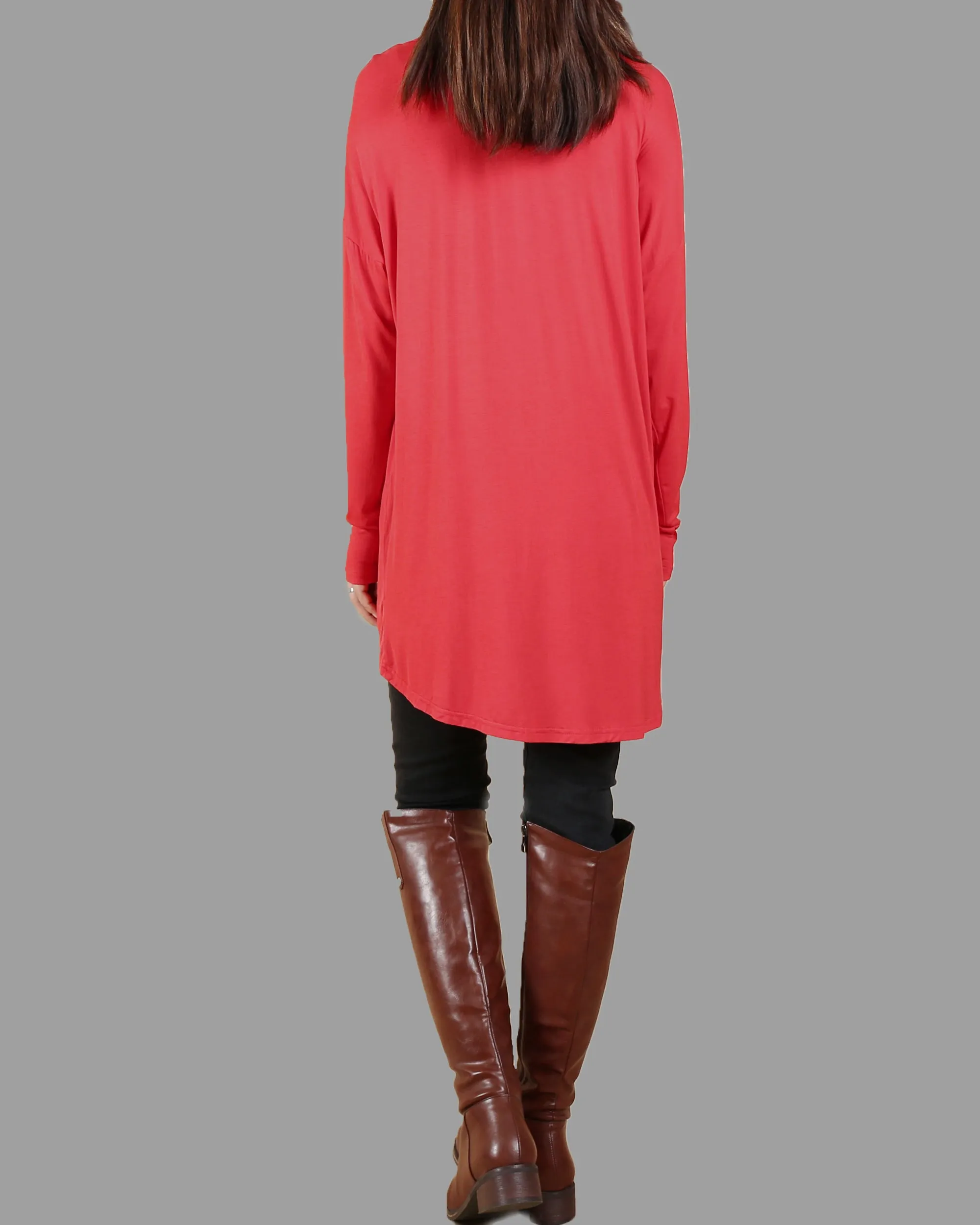 Women's long sleeve tunic top, Modal Cotton t-shirt, bottoming top, cotton t-shirt, oversized top(Y1818)