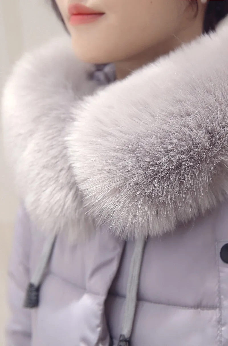 Women's Solid Color Winter Warm Parka