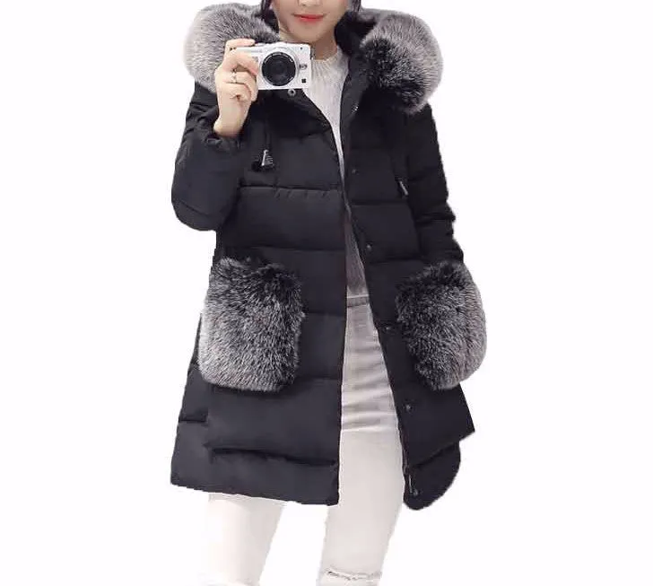 Women's Solid Color Winter Warm Parka