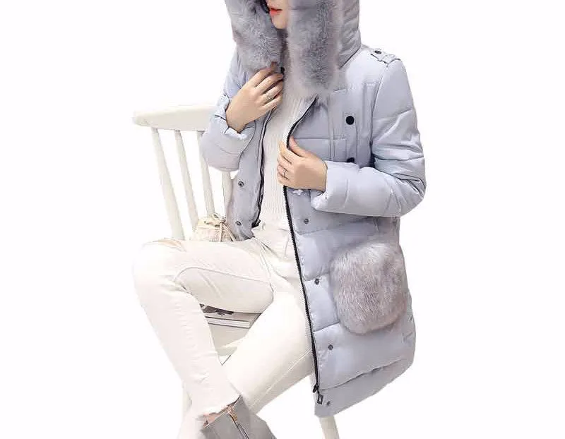 Women's Solid Color Winter Warm Parka