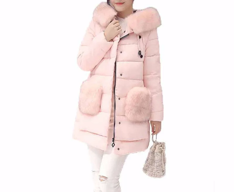 Women's Solid Color Winter Warm Parka