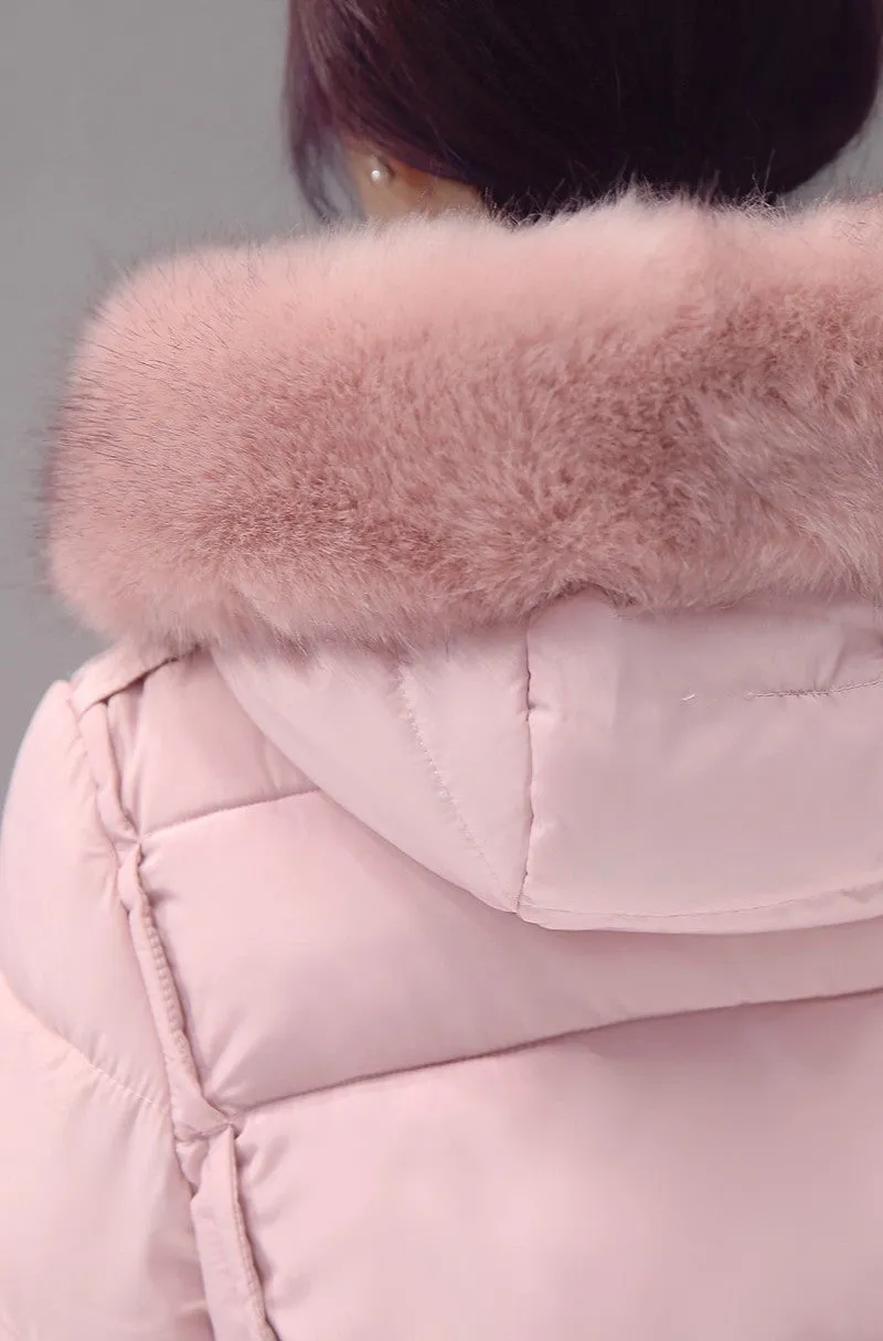 Women's Solid Color Winter Warm Parka