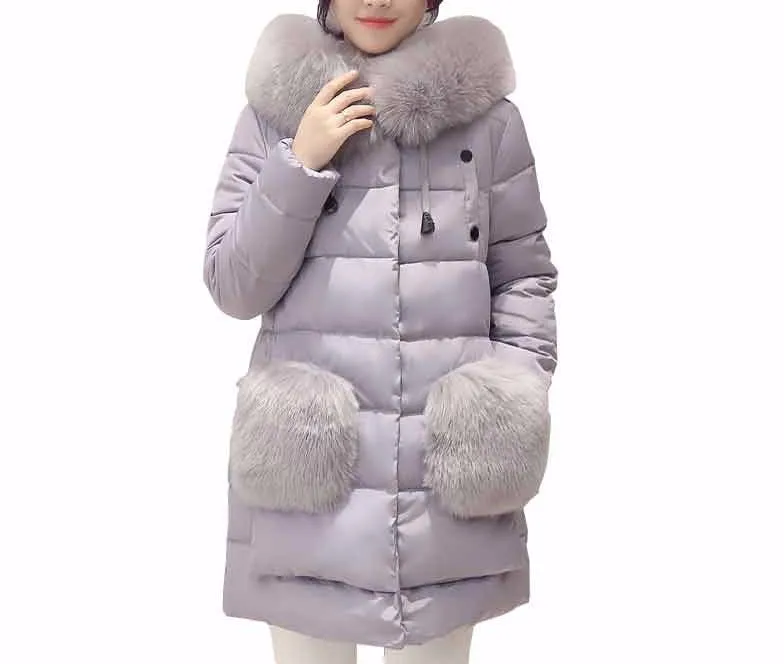 Women's Solid Color Winter Warm Parka
