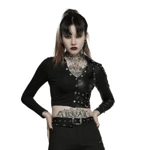 Women's Studded Accent Double Layer Pullover Top