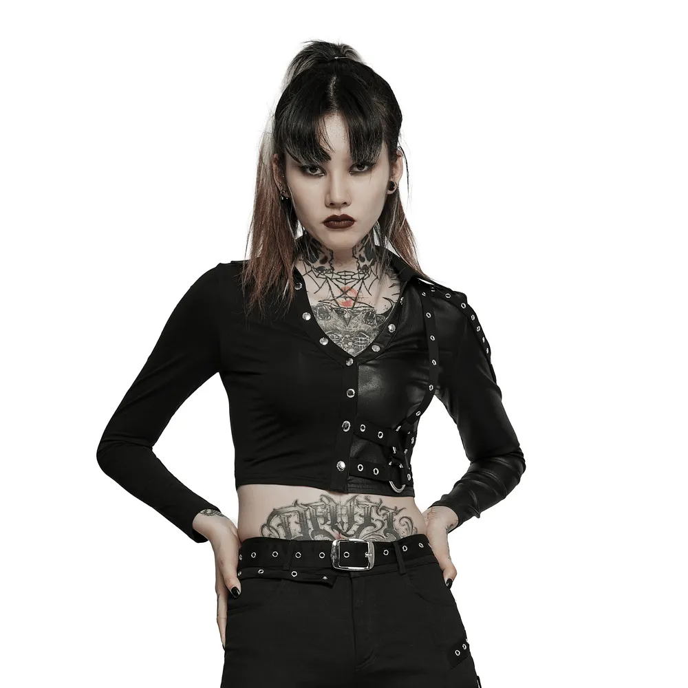Women's Studded Accent Double Layer Pullover Top