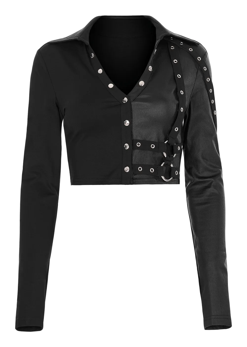 Women's Studded Accent Double Layer Pullover Top