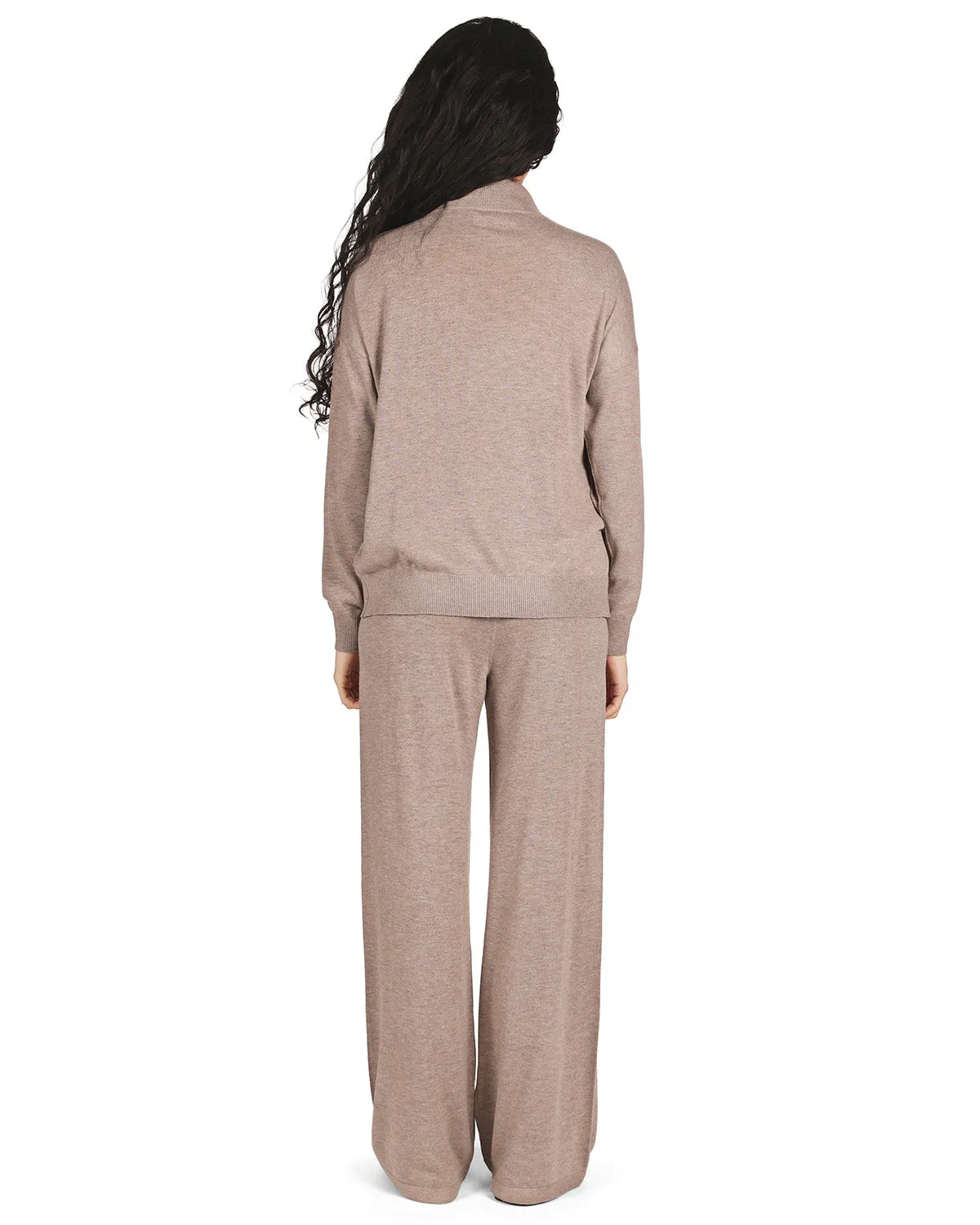 Women's Turtleneck Sweater and Knit Pants Lounge Set