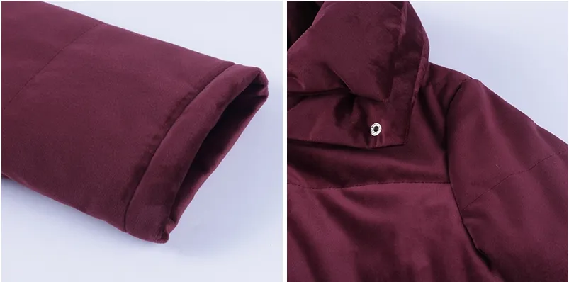 Women's Winter Velvet Cotton Padded Basic Jacket