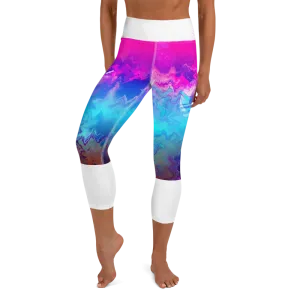 Women's Yoga Capri Tights - Mountain Dream