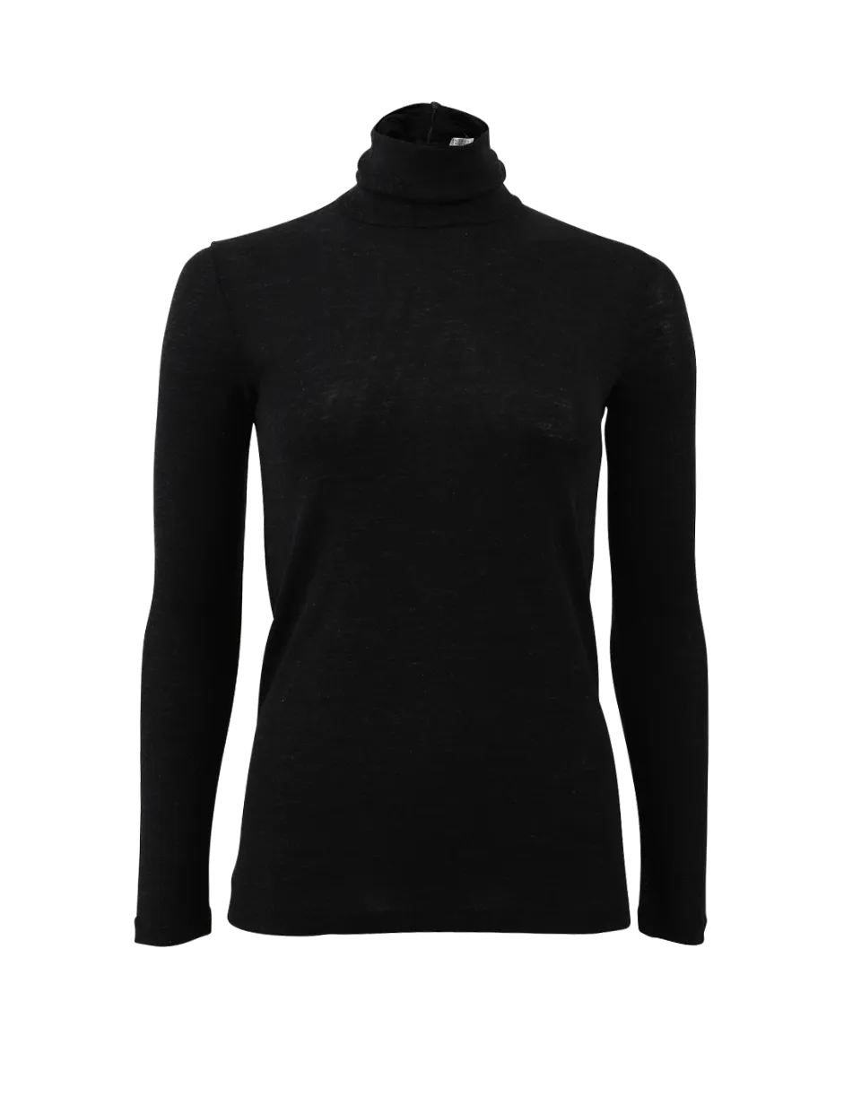 Wool Jersey Turtleneck Top