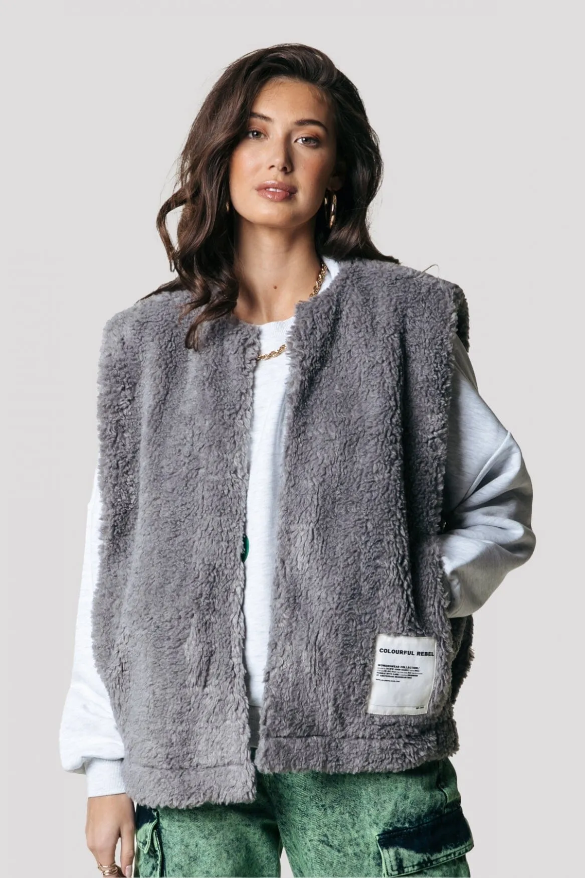 Yoni Teddy Gilet | Medium grey